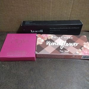 2 eyeshadow pallets and gel pencil